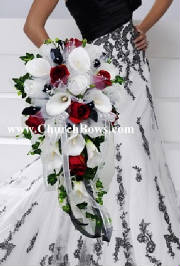 Red Black White Calla Lily Bouquet